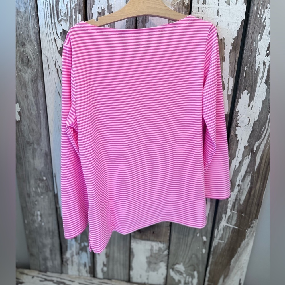Vineyard Vine Striped Sankaty Boatneck top NWT Malibu Pink size small - Picture 8 of 9
